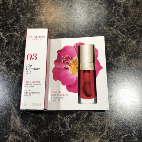 NEW Clarins Lip Comfort Oil 03 Cherry 1.4ml - Picture 3 of 5